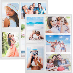 Wind & Sea® - Magnetic Picture Frame Collage For Refrigerator - "White" Holds 10 - 4x6 Photos - Instantly Organizes Your Fridge For That Model Home Look - "Slam-Proof" Flexible Magnet Design PATENTED